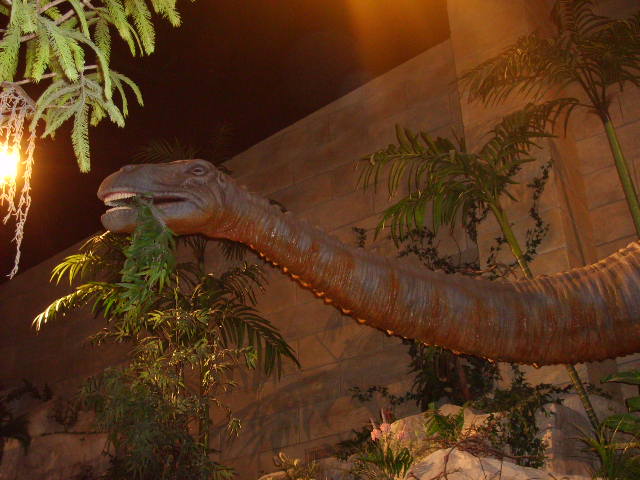 Animated dinosaur eating vegetation